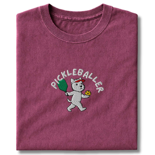 Embroidered Westie Pickleballer T-Shirt