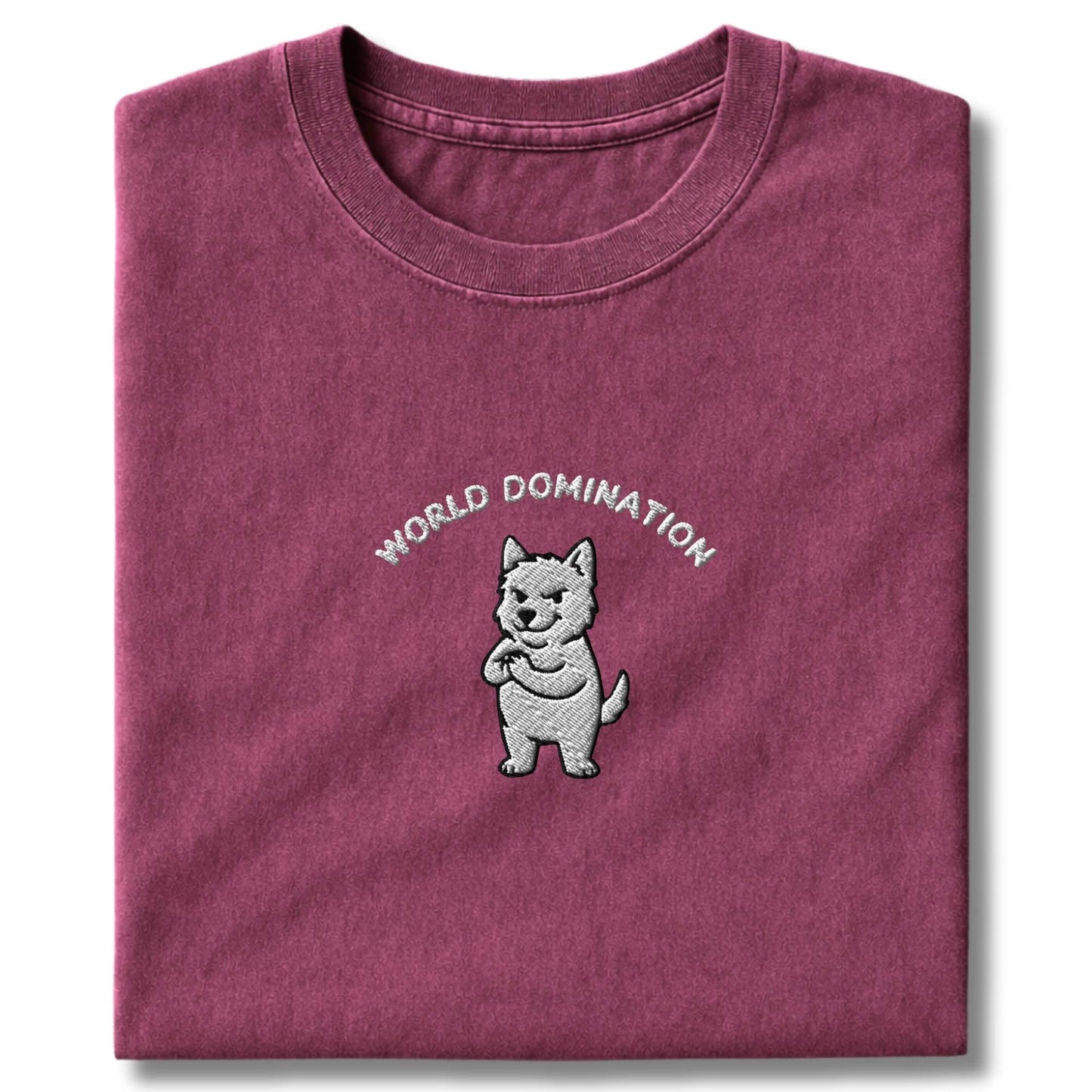 Embroidered Westie World Domination T-Shirt