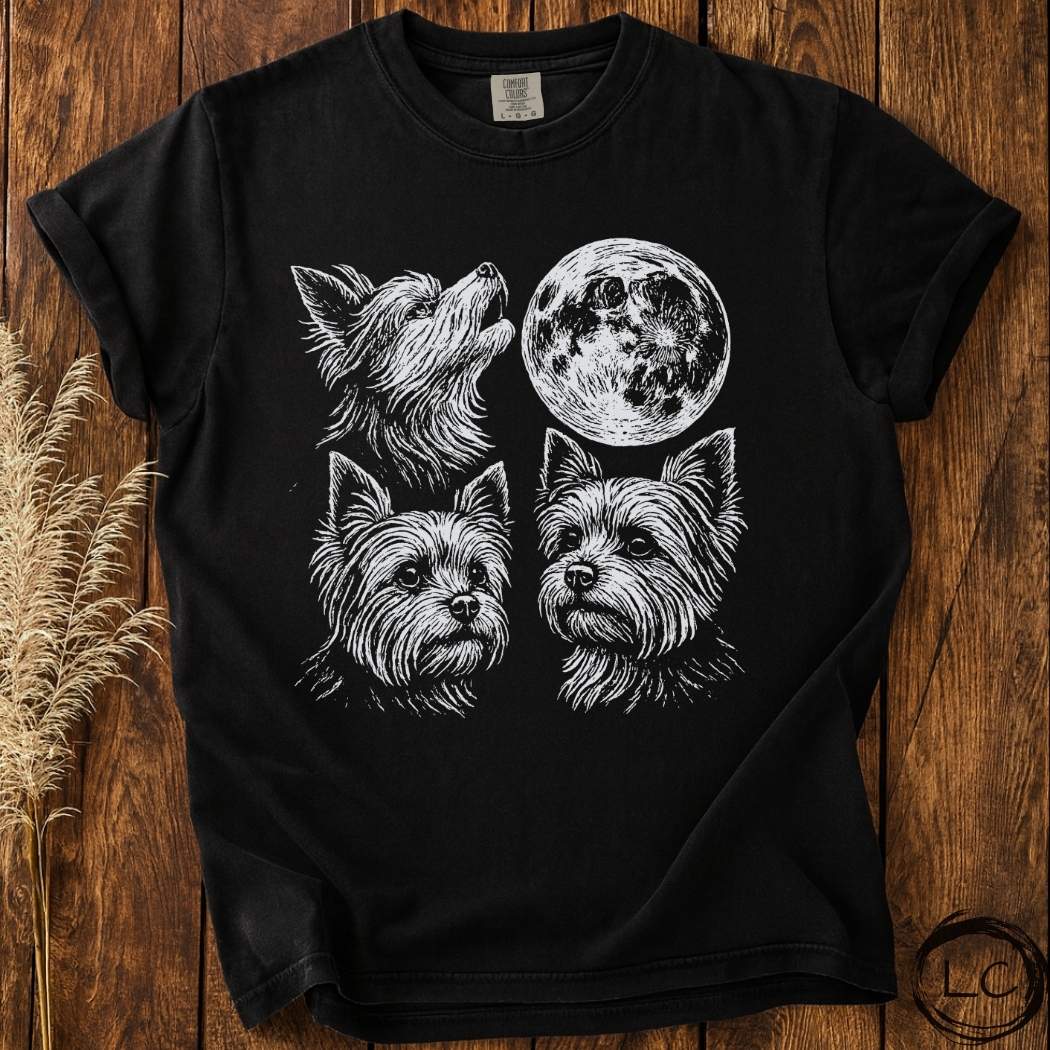Three Yorkshire Terrier Moon T-Shirt