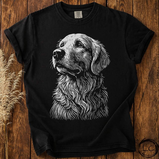 Golden Retriever Line Print T-Shirt