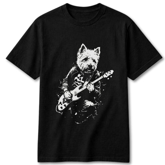 Westie Rocking Guitar T-Shirt