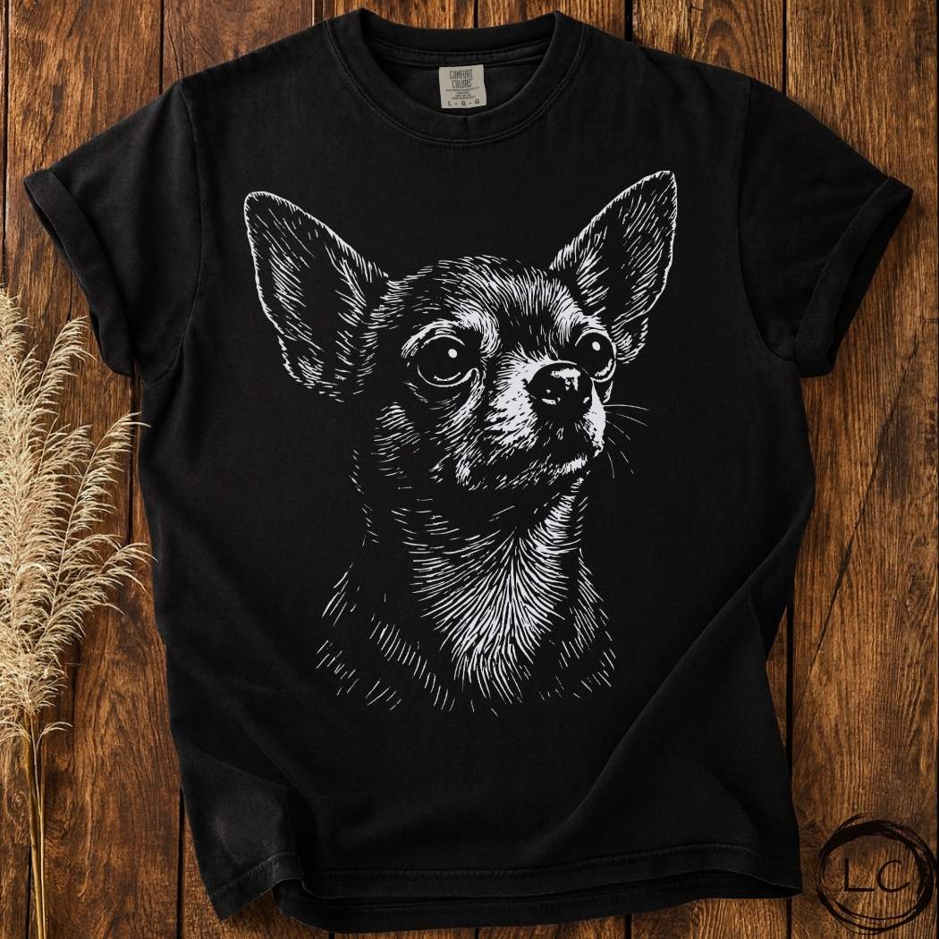 Chihuahua Line Print T-Shirt