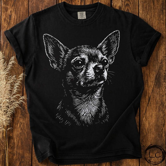 Chihuahua Line Print T-Shirt