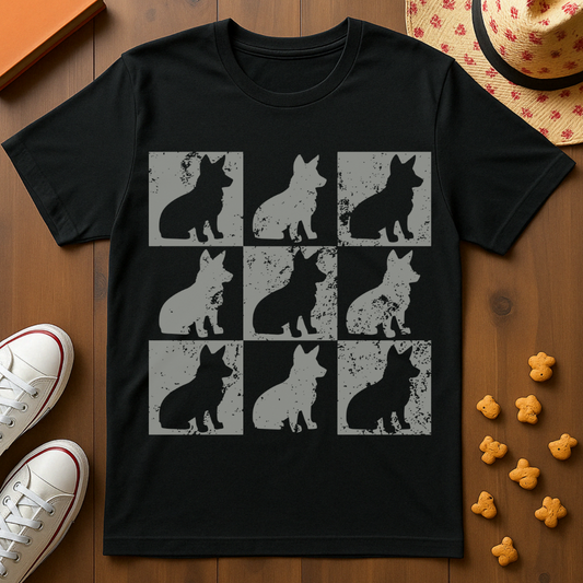 Corgi Block Print Style T-Shirt