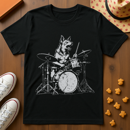 Dog Playing Drums T-Shirt