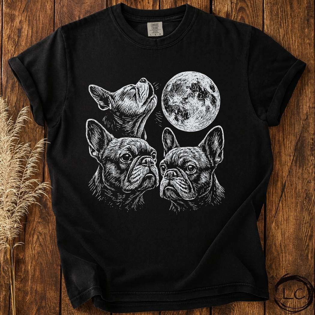 Three French Bulldog Moon T-Shirt