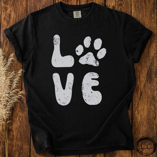Love Paw Print Retro T-Shirt