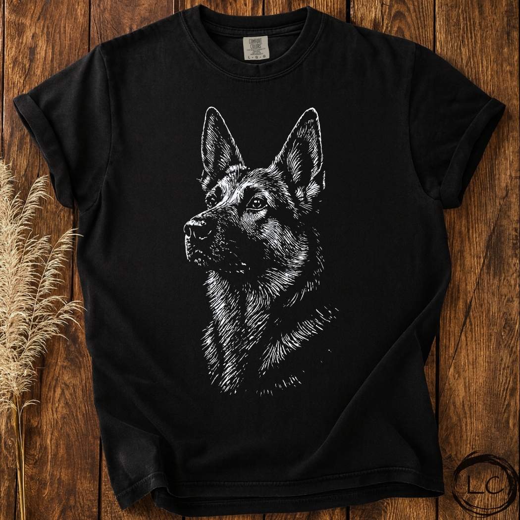 German Shepherd Line Print T-Shirt