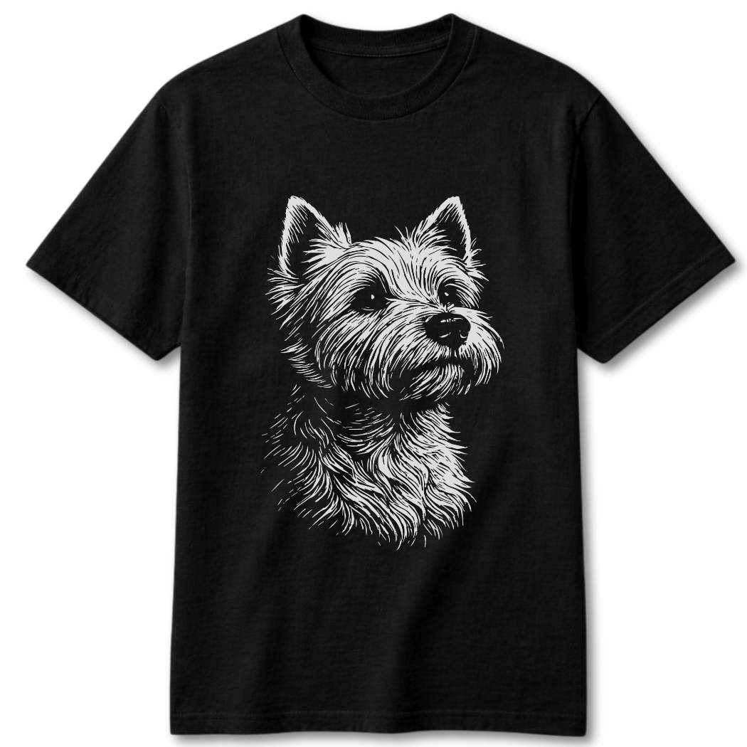 Westie Line Print T-Shirt