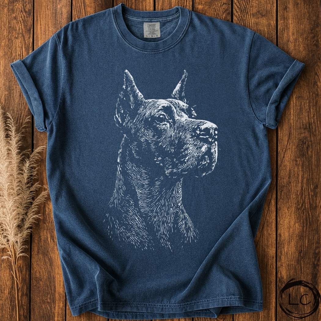 Great Dane Line Print T-Shirt