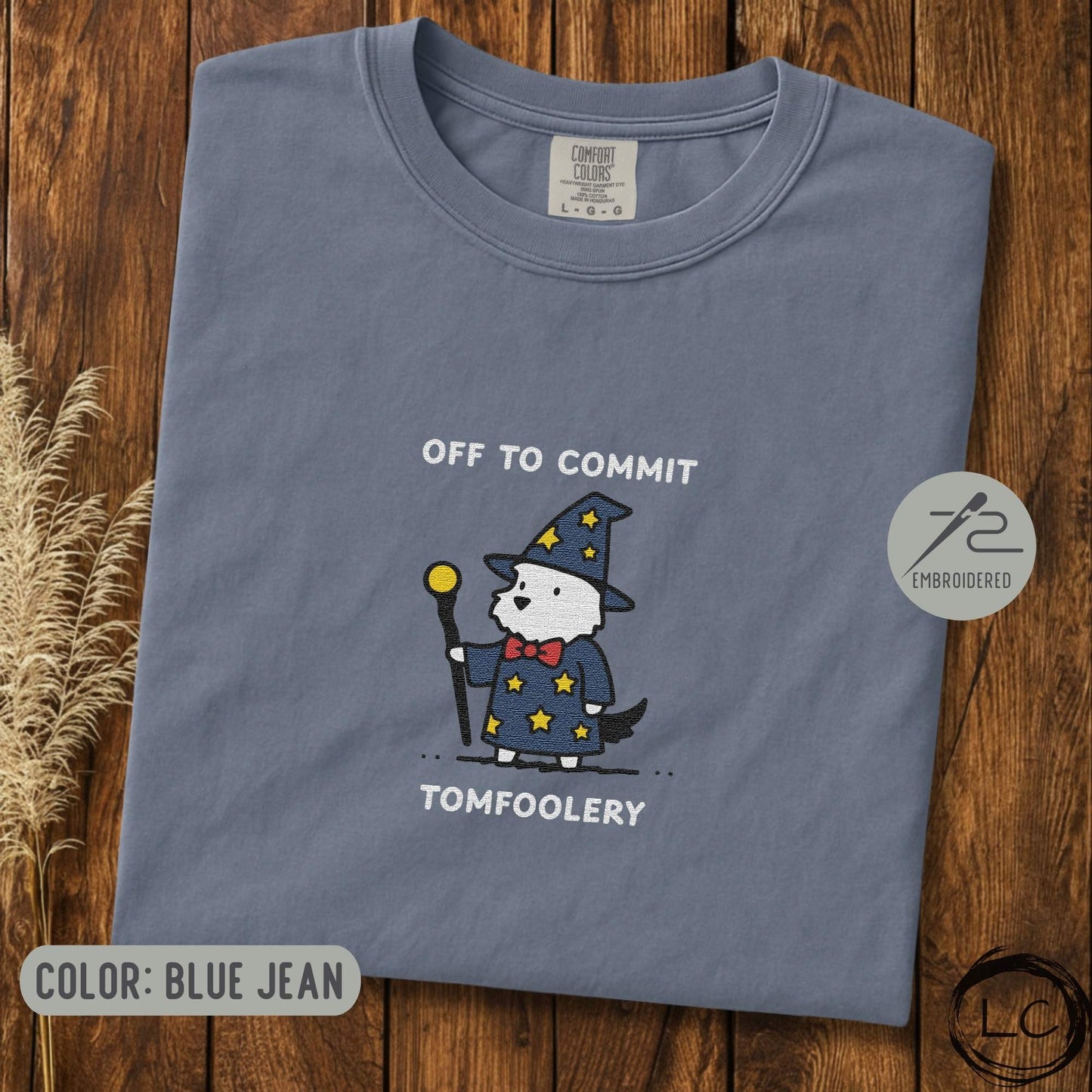 Embroidered Westie Off To Commit Tomfoolery T-Shirt