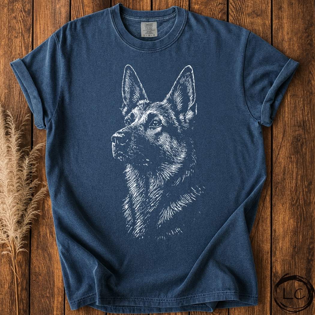 German Shepherd Line Print T-Shirt