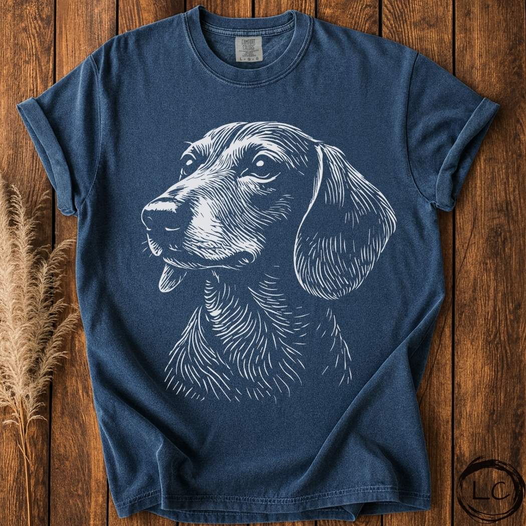 Dachshund Line Print T-Shirt