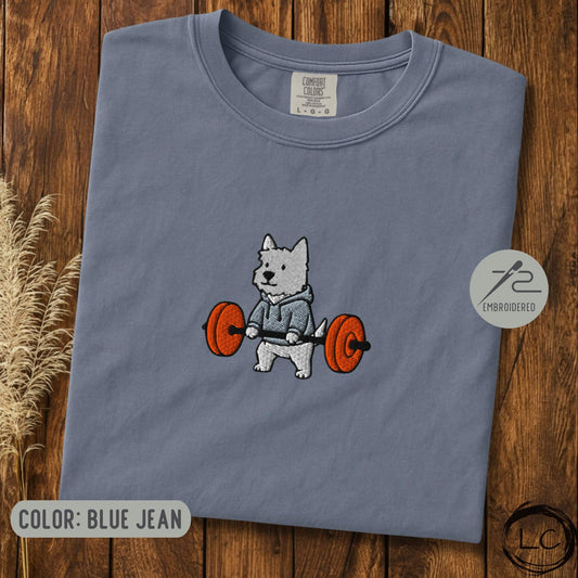 Embroidered Westie Deadlift T-Shirt