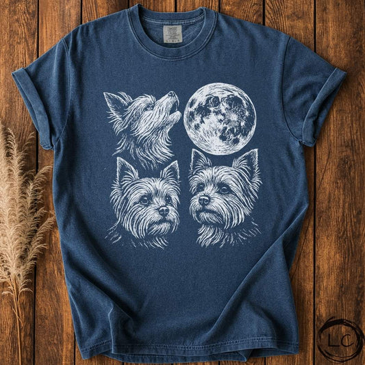 Three Yorkshire Terrier Moon T-Shirt