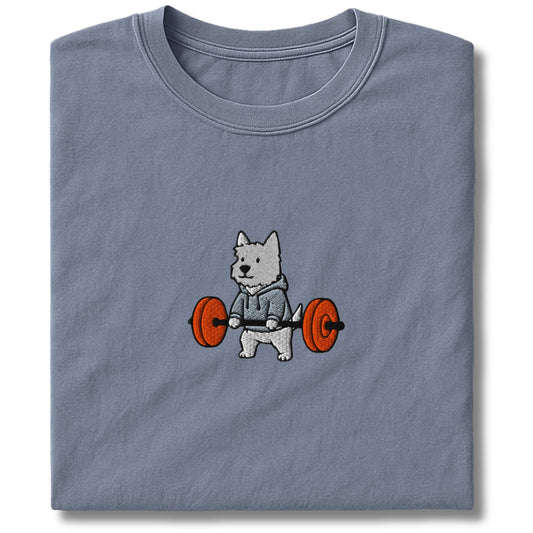 Embroidered Westie Deadlift T-Shirt