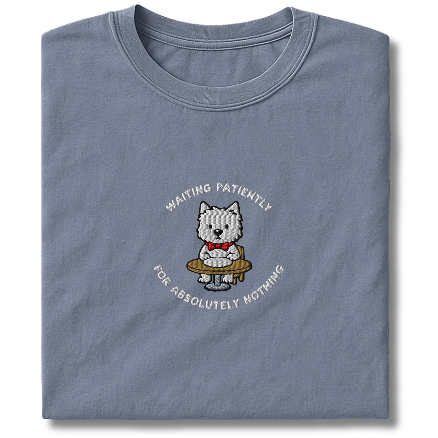 Embroidered Westie Waiting T-Shirt