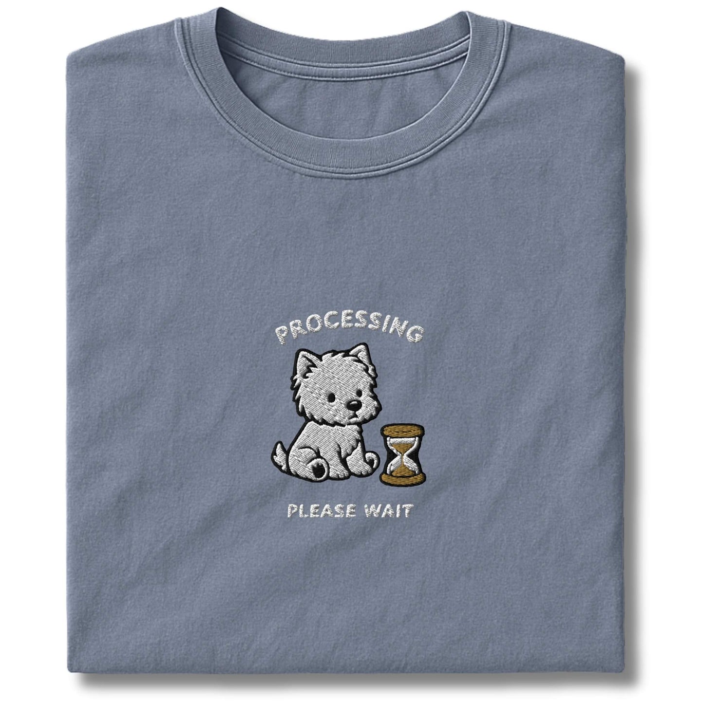 Embroidered Westie Processing T-Shirt