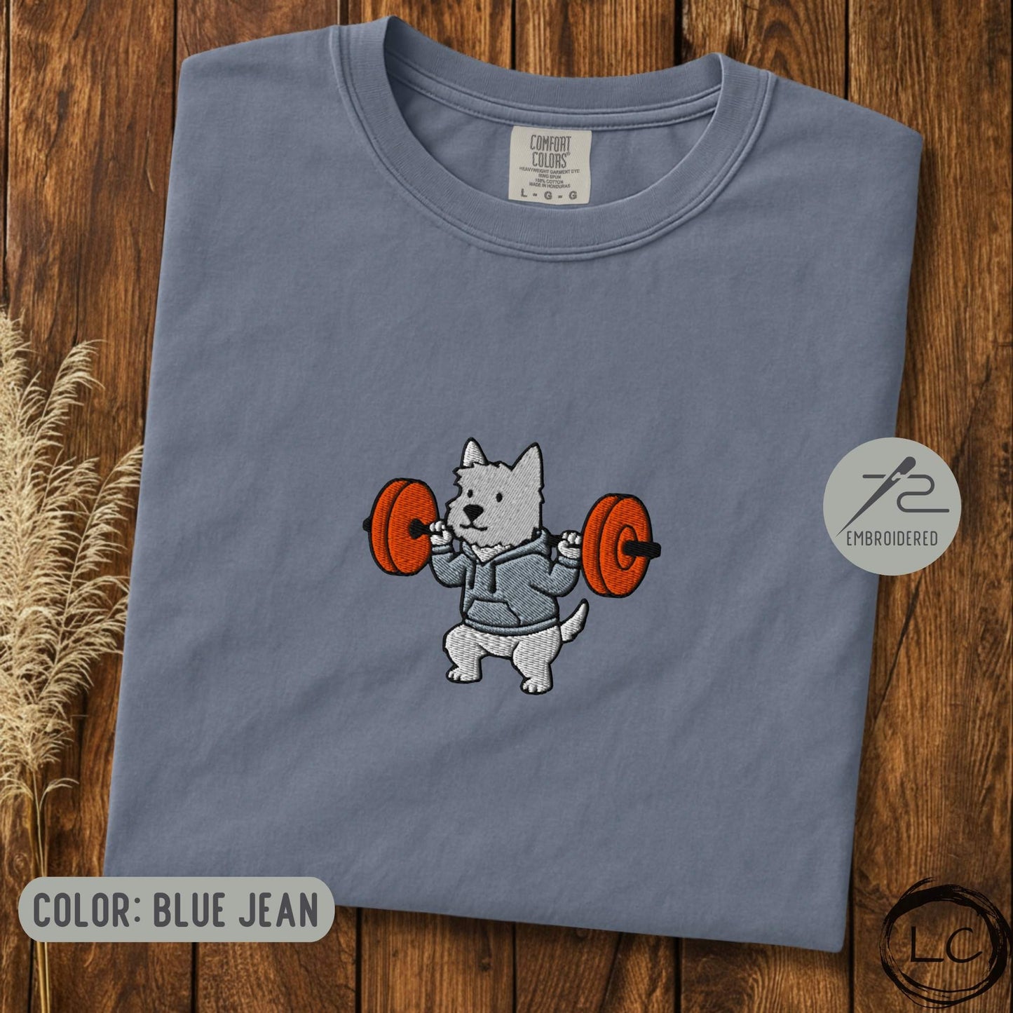 Embroidered Westie Bar Squat T-Shirt