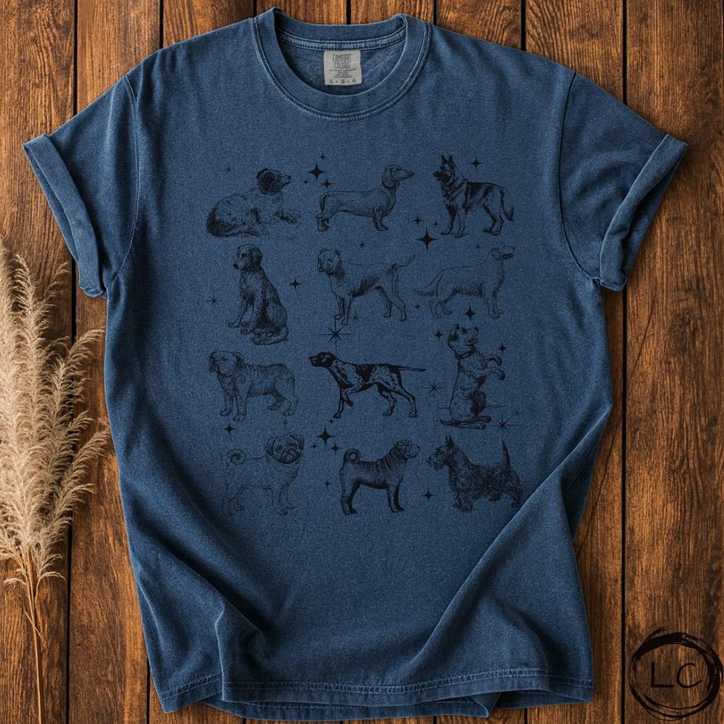 Vintage Style Dog Print T-Shirt