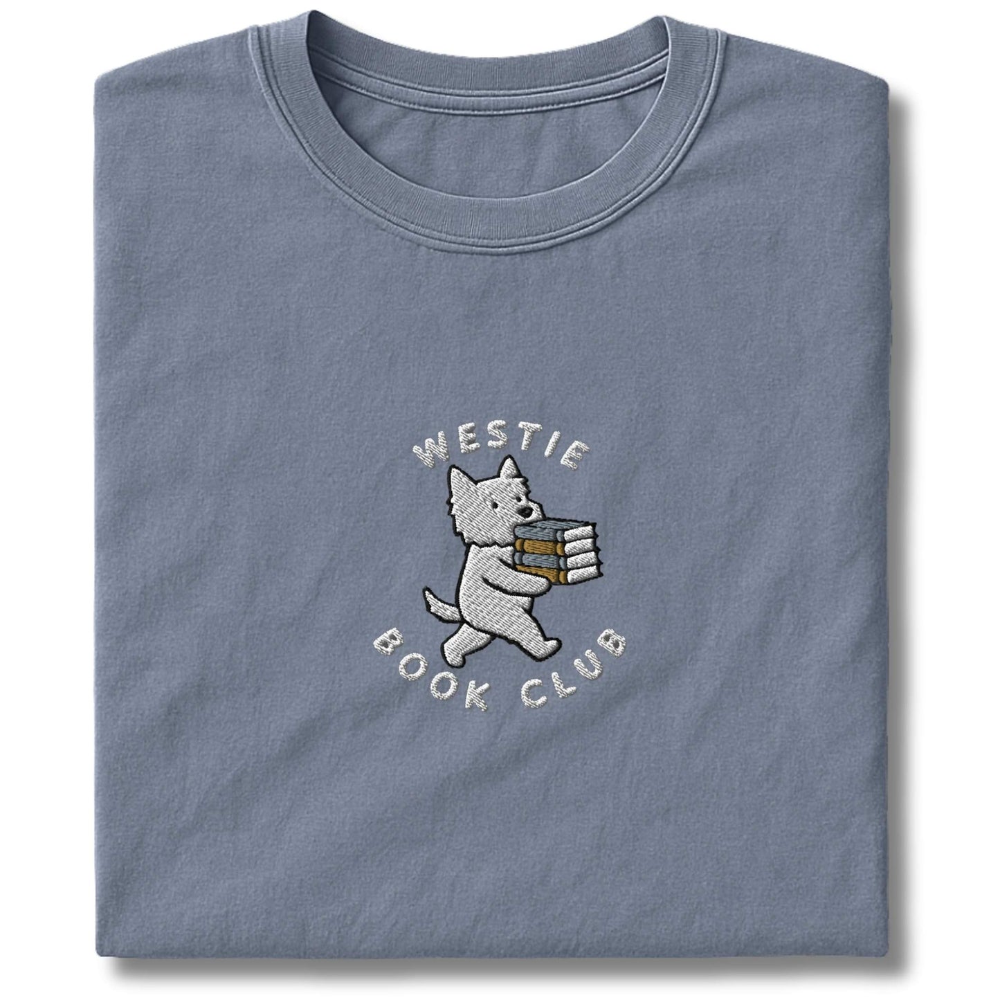 Embroidered Westie Book Club T-Shirt
