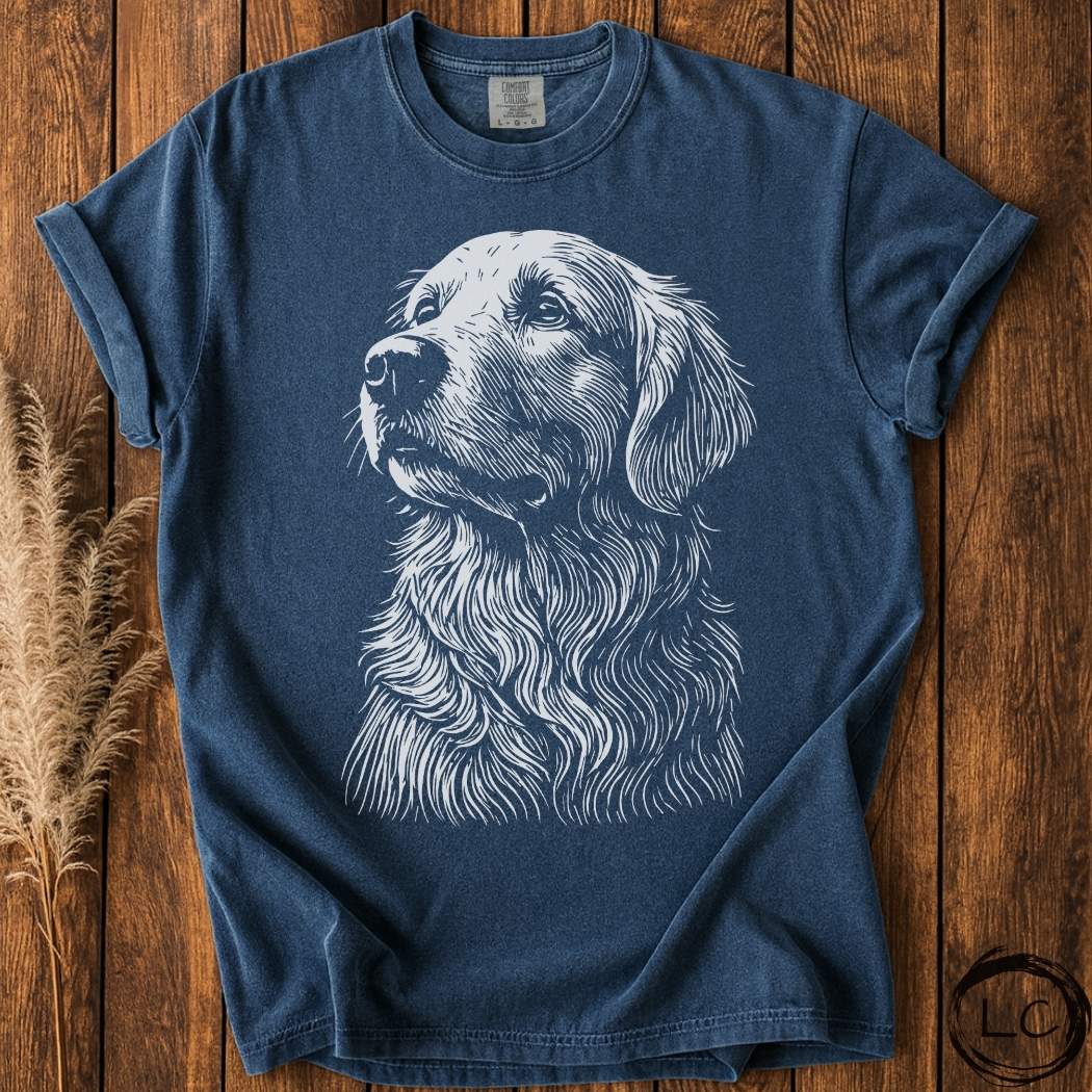 Golden Retriever Line Print T-Shirt
