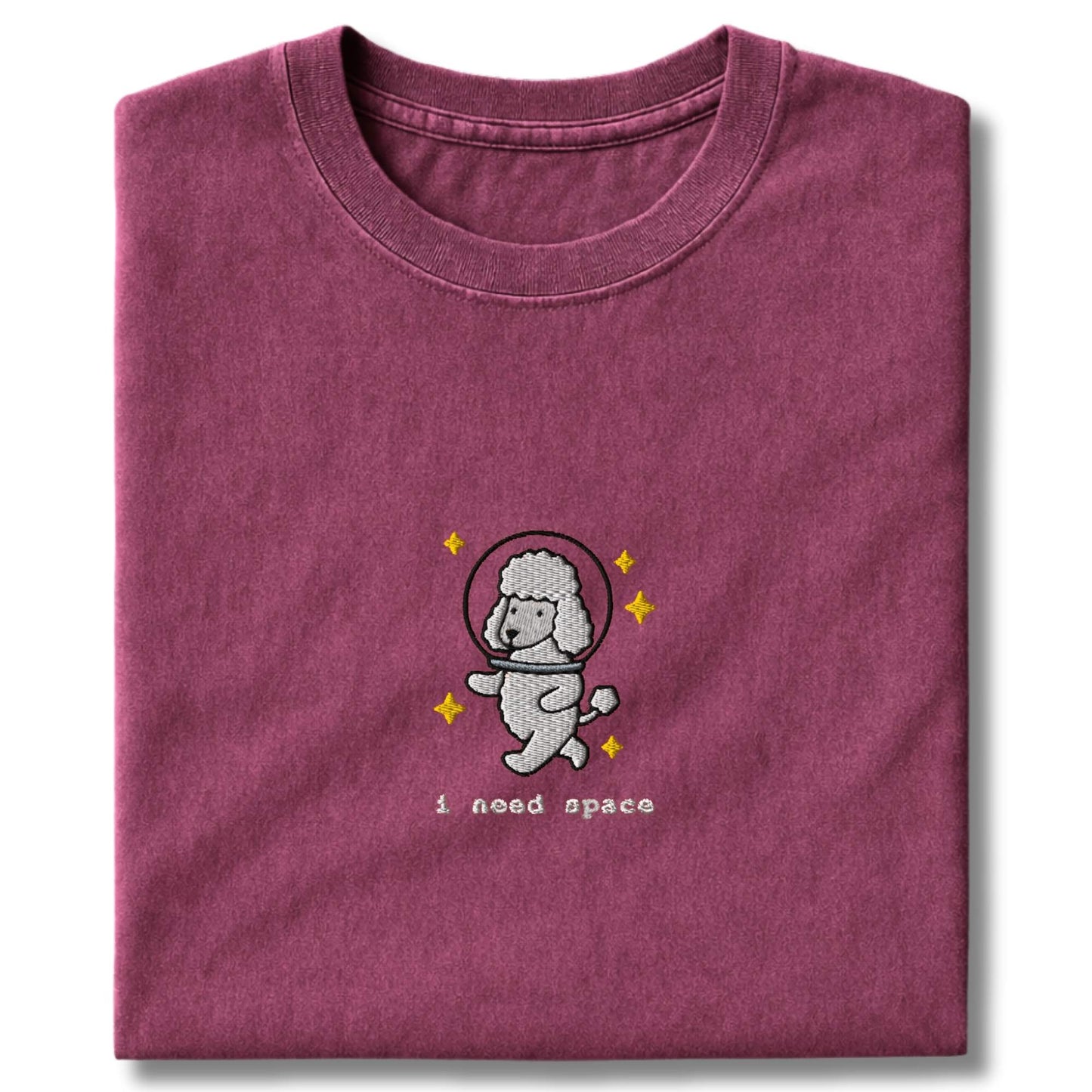 Embroidered Poodle I Need Space T-Shirt
