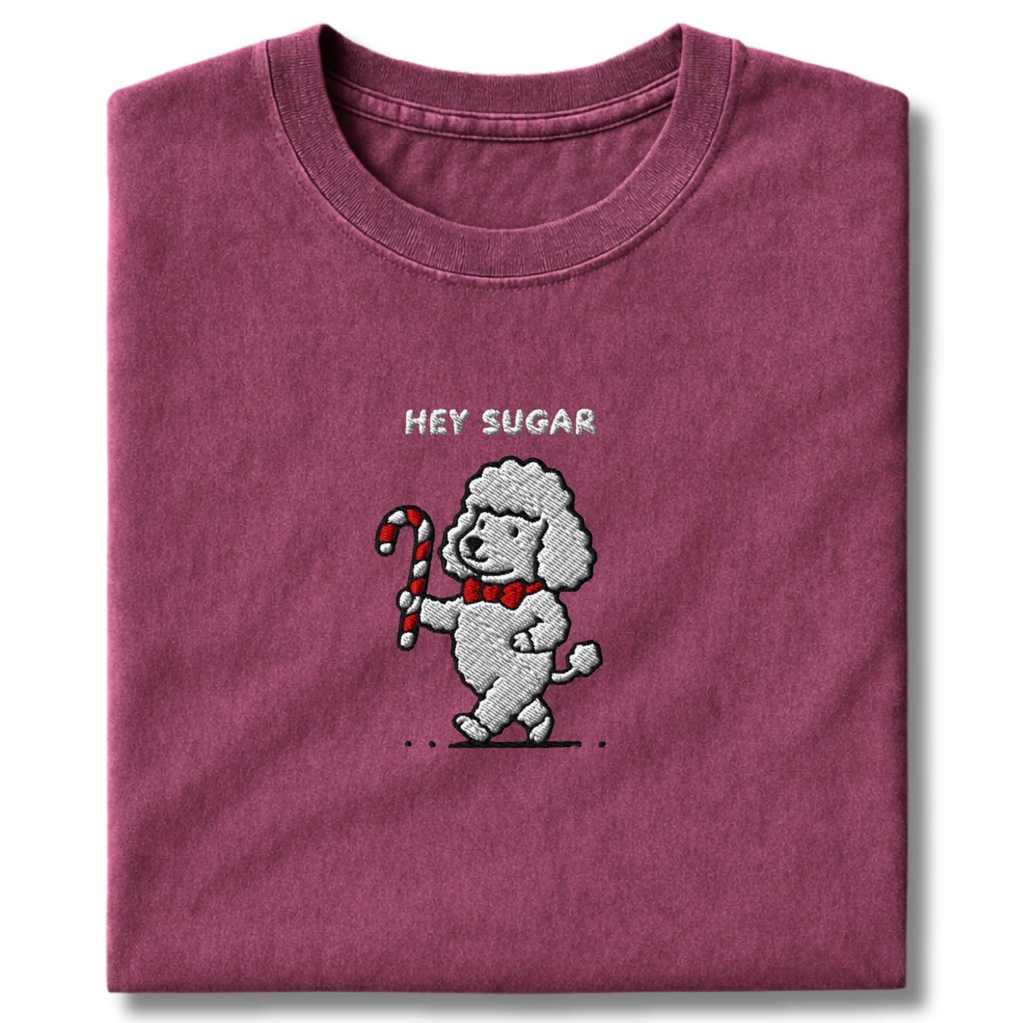 Embroidered Poodle Hey Sugar T-Shirt