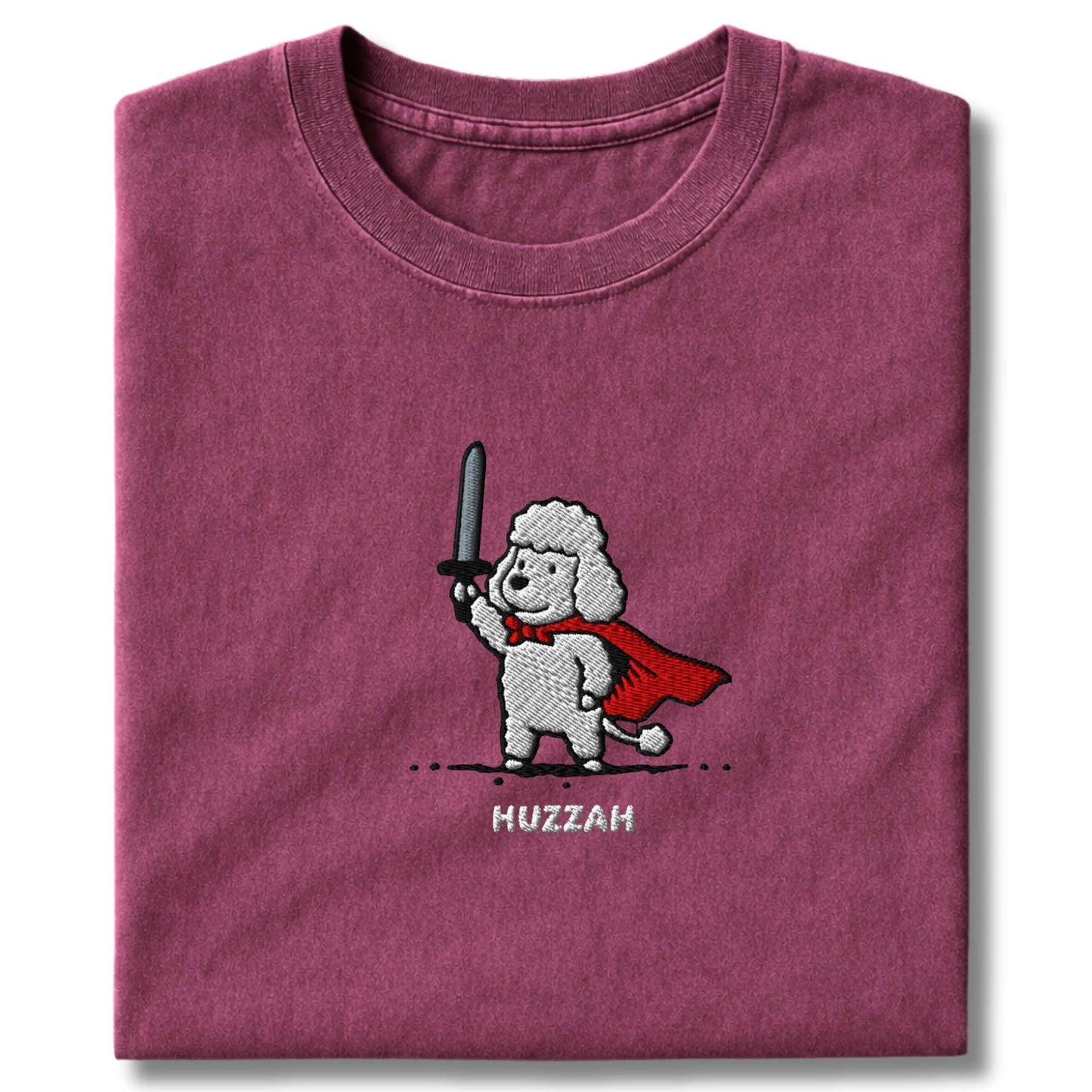 Embroidered Poodle Huzzah T-Shirt