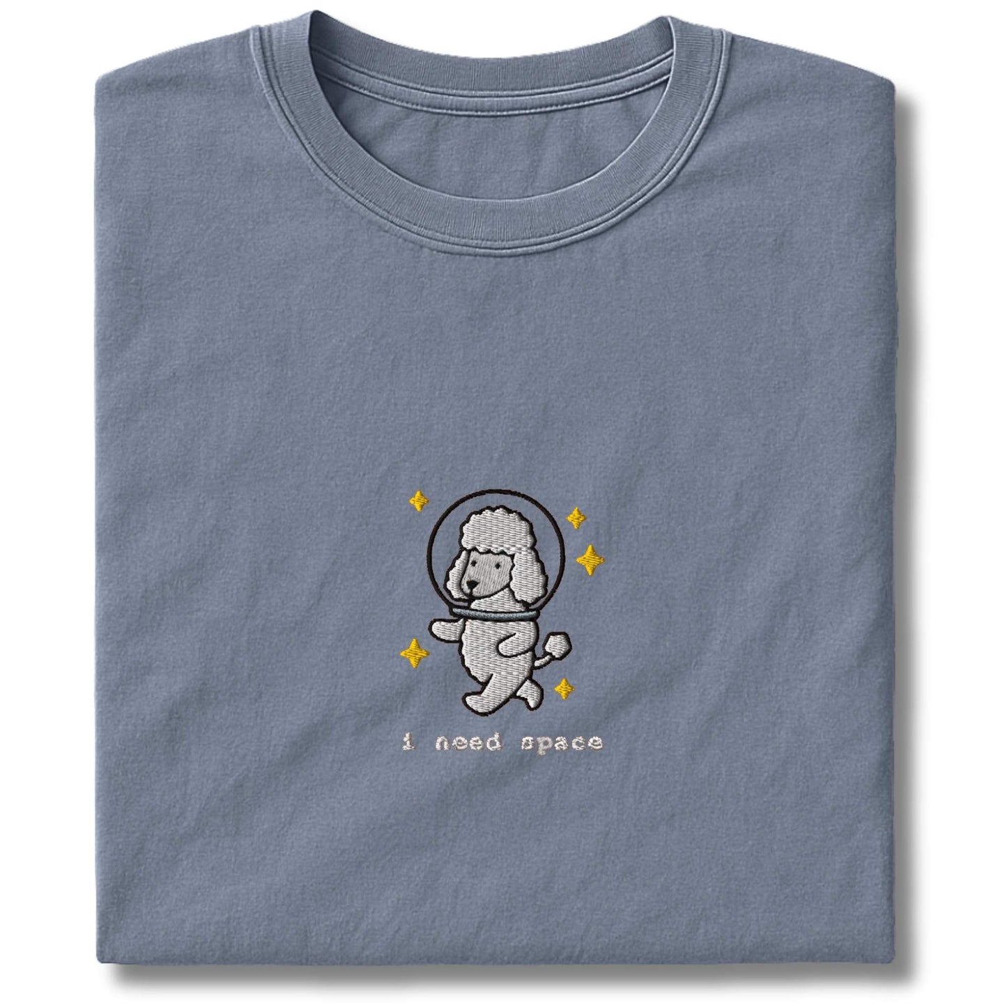 Embroidered Poodle I Need Space T-Shirt