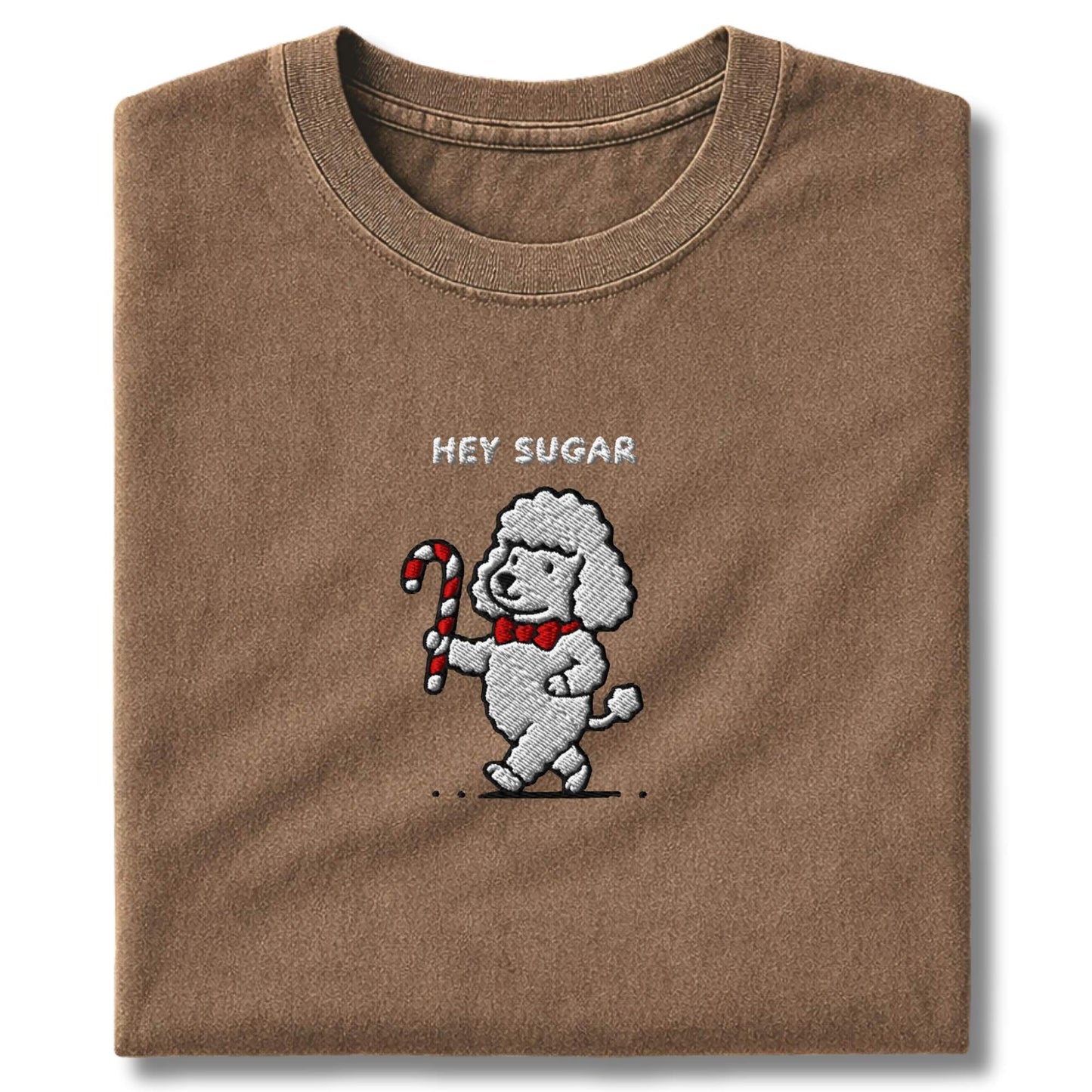 Embroidered Poodle Hey Sugar T-Shirt