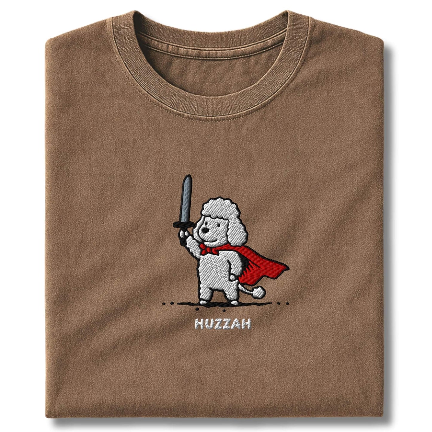 Embroidered Poodle Huzzah T-Shirt