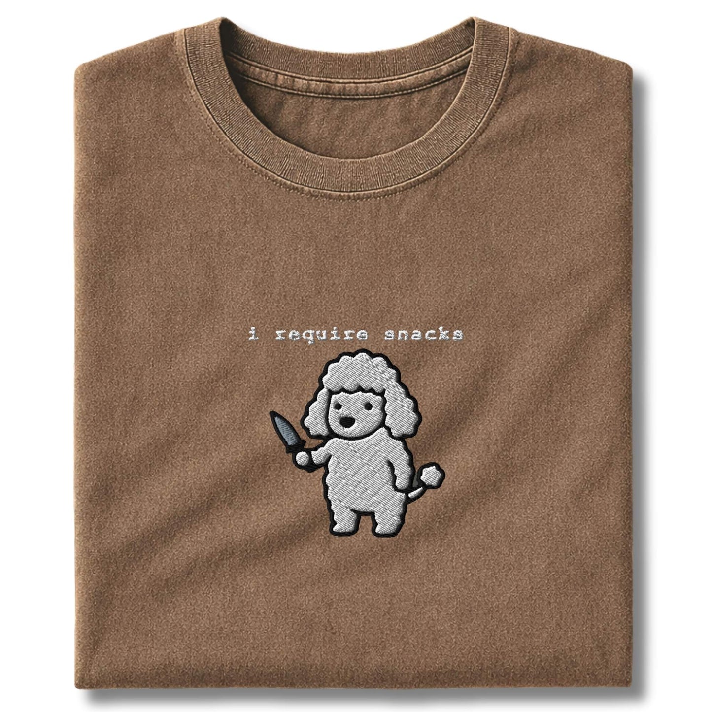 Embroidered Poodle I Require Snacks T-Shirt