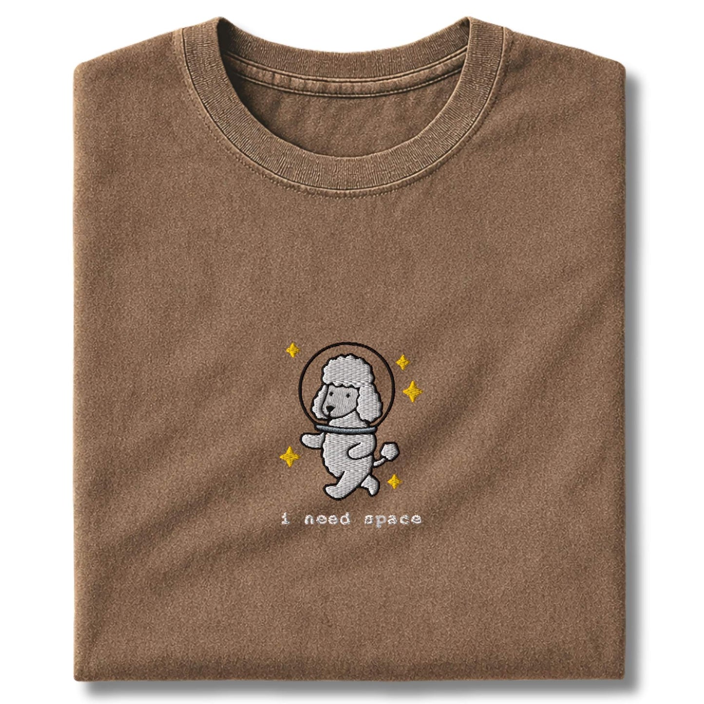 Embroidered Poodle I Need Space T-Shirt