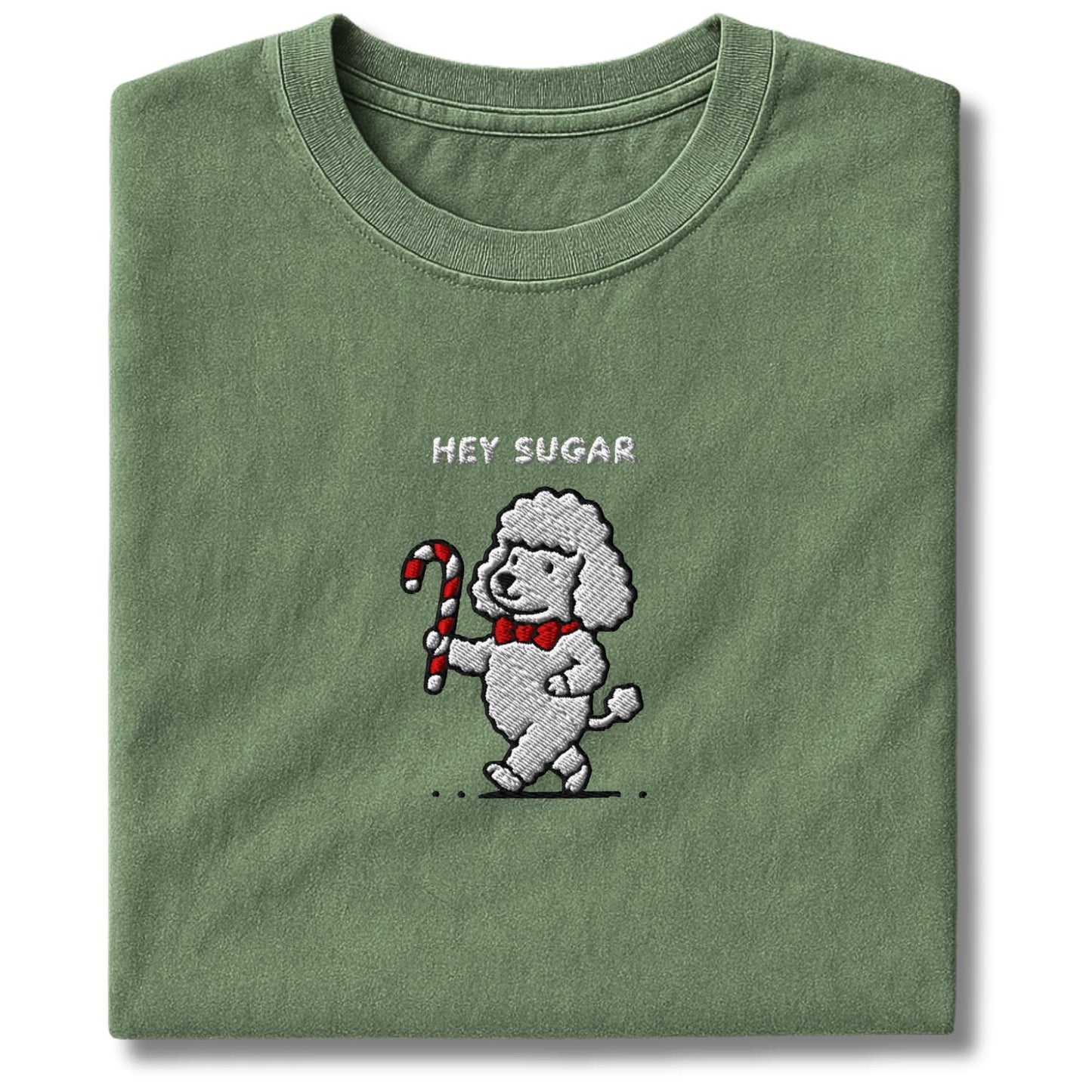 Embroidered Poodle Hey Sugar T-Shirt