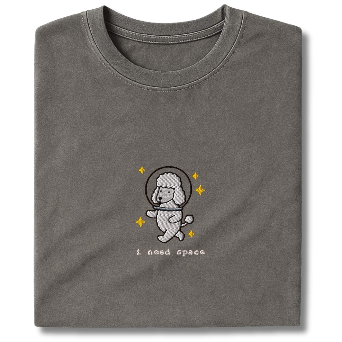 Embroidered Poodle I Need Space T-Shirt