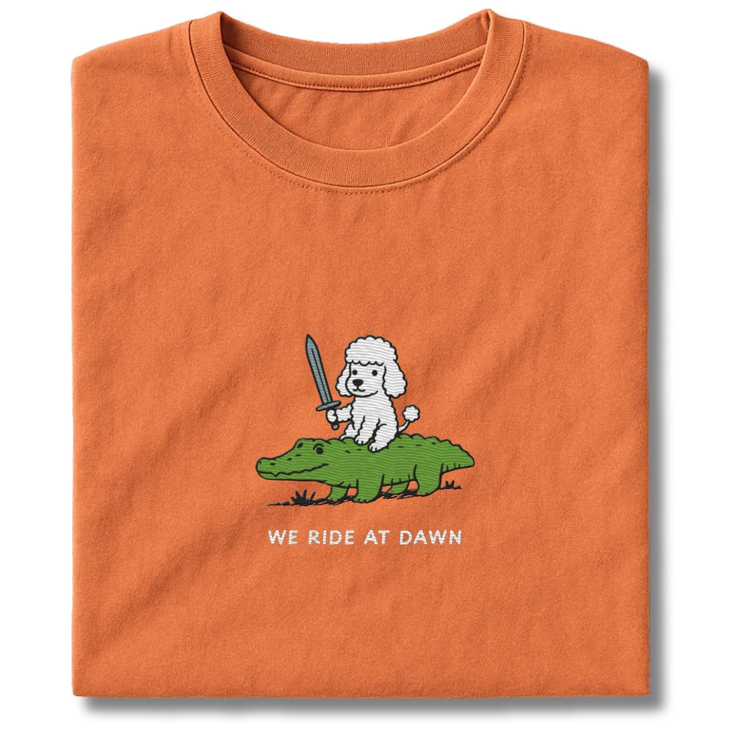 Embroidered Poodle We Ride At Dawn T-Shirt