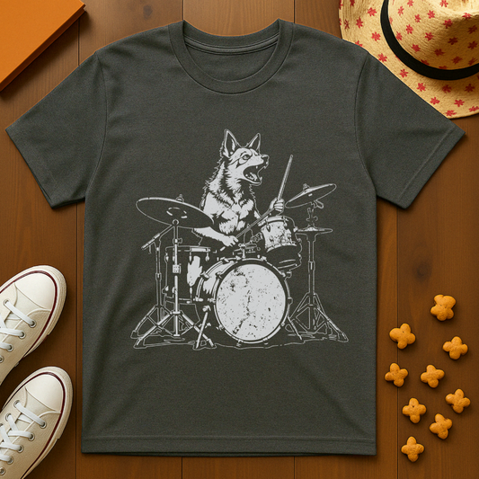 Dog Playing Drums T-Shirt