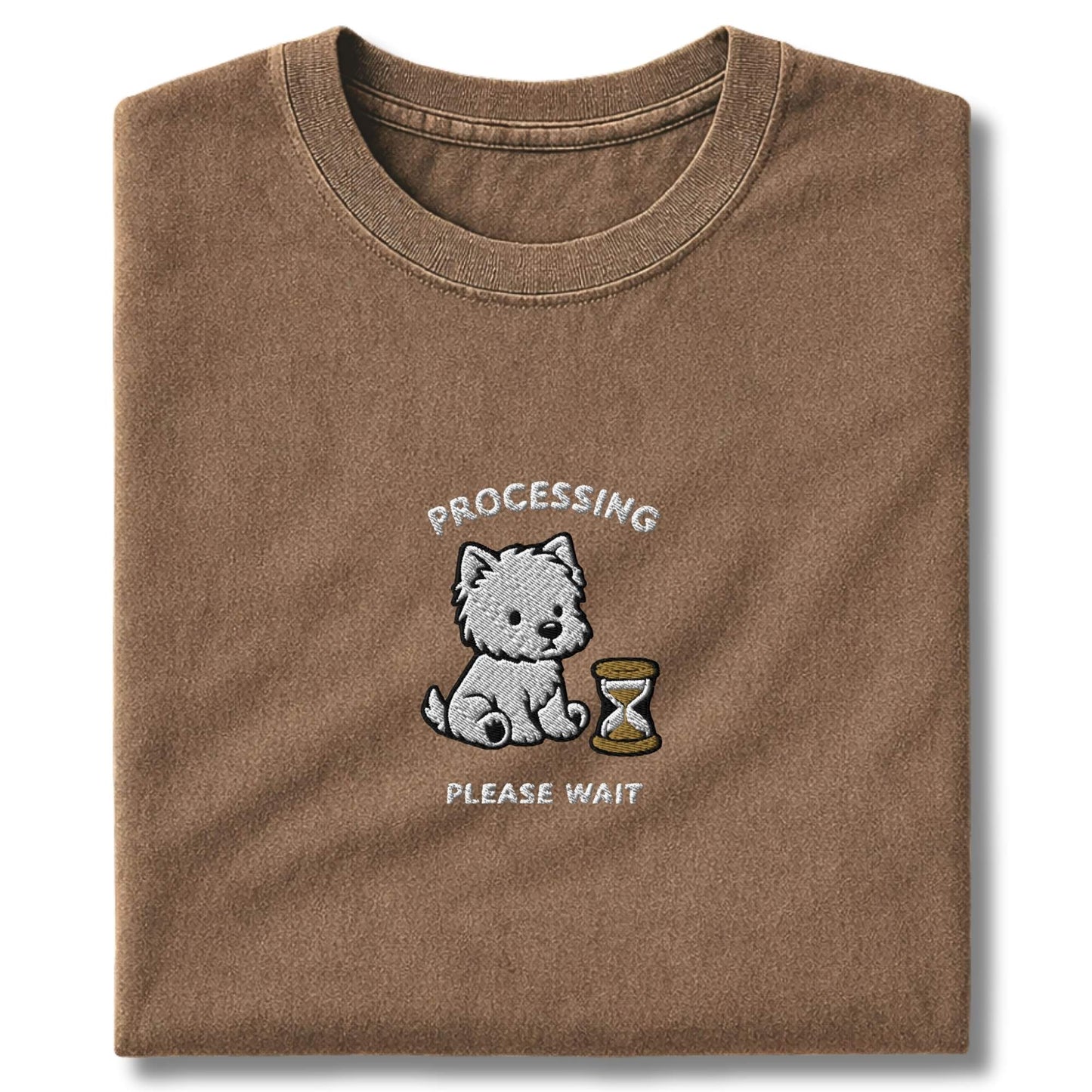 Embroidered Westie Processing T-Shirt
