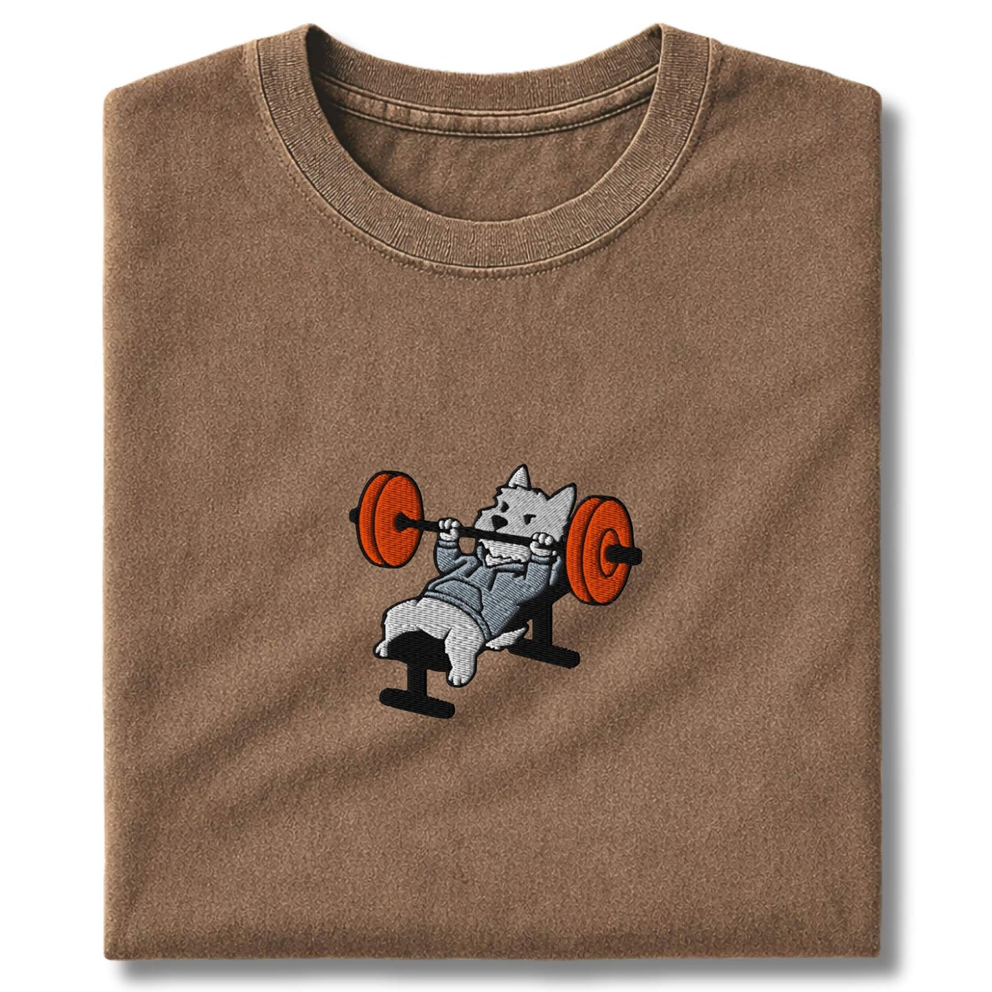 Embroidered Westie Bench Press T-Shirt