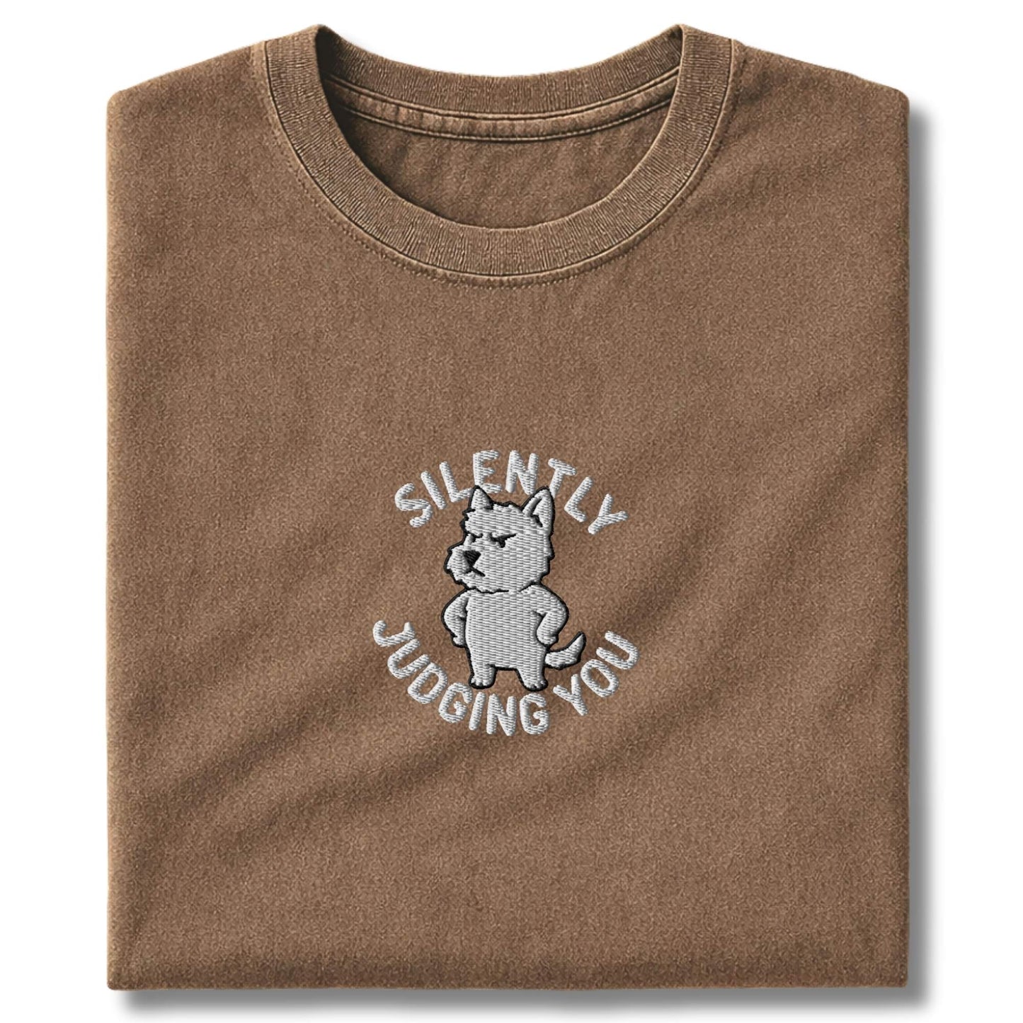 Embroidered Westie Judging You T-Shirt