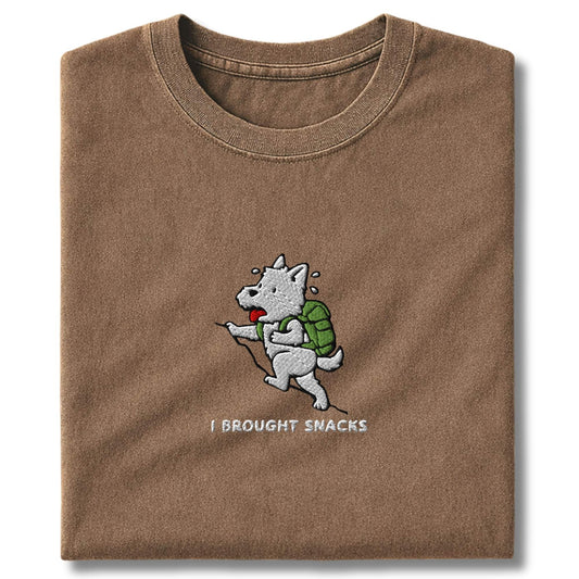 Embroidered Westie I Brought Snacks T-Shirt