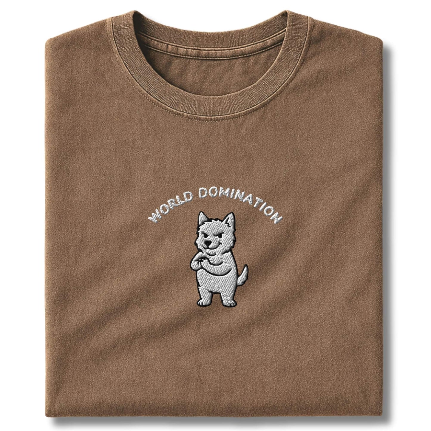 Embroidered Westie World Domination T-Shirt
