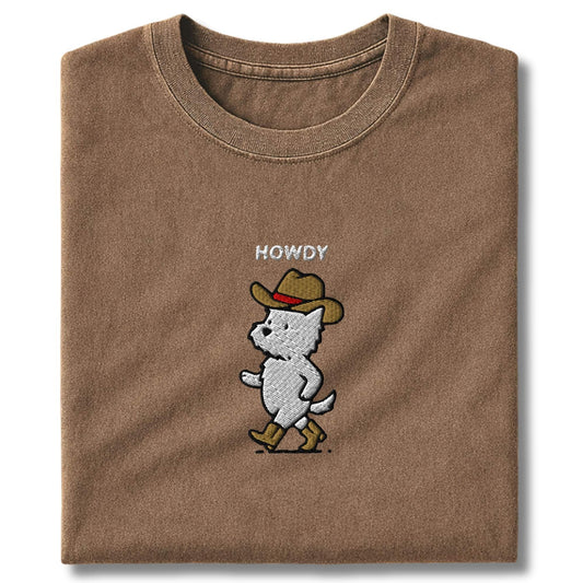 Embroidered Westie Howdy T-Shirt