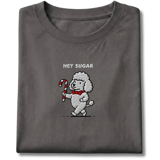 Embroidered Poodle Hey Sugar Tee
