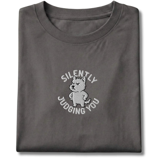 Embroidered Westie Judging You Tee