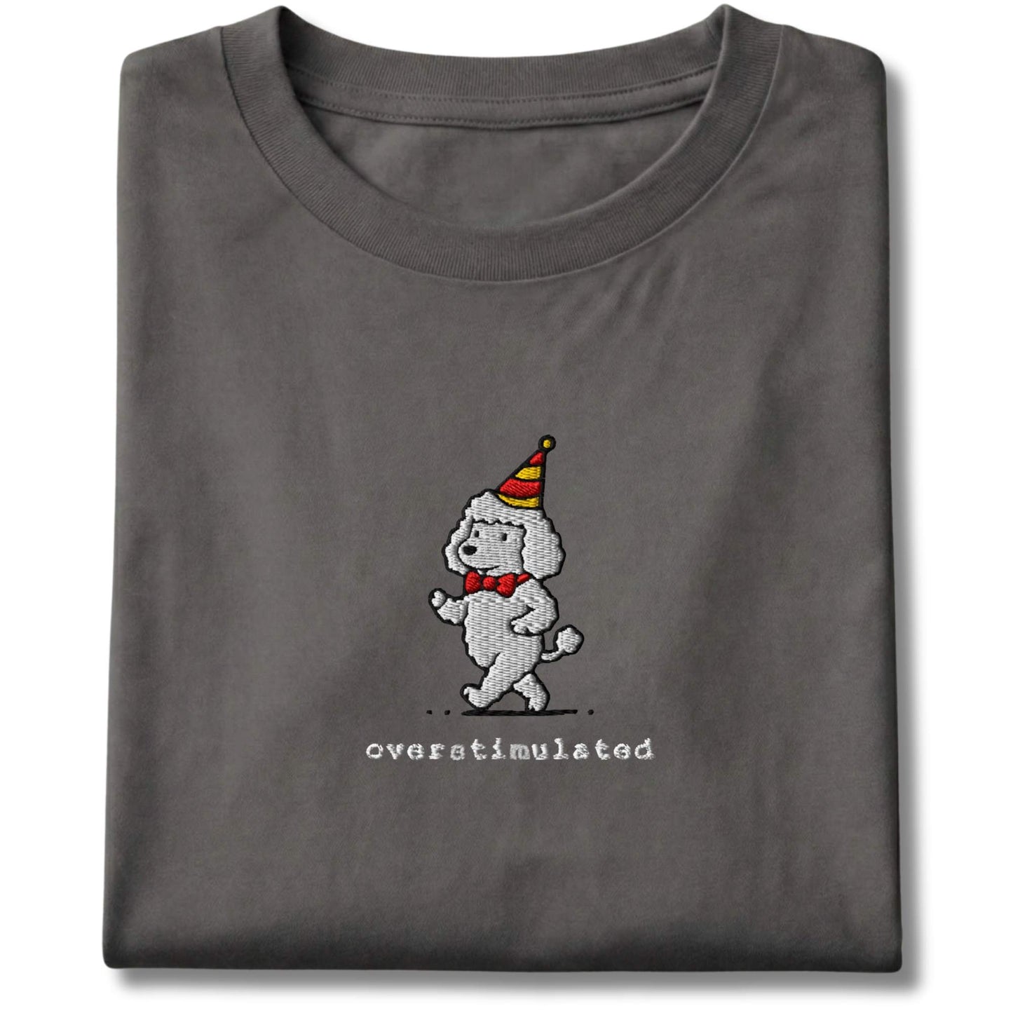Embroidered Poodle Overstimulated Tee