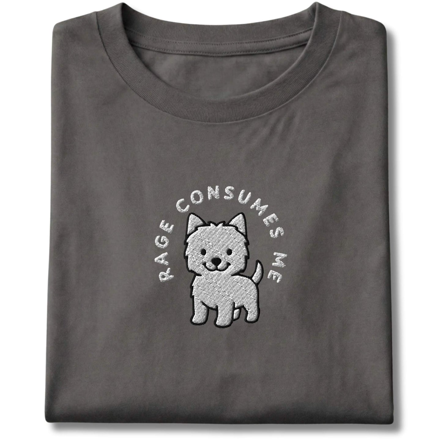 Embroidered Westie Rage Consumes Me Tee