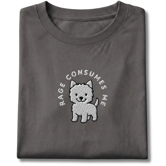 Embroidered Westie Rage Consumes Me Tee