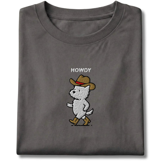 Embroidered Westie Howdy Tee